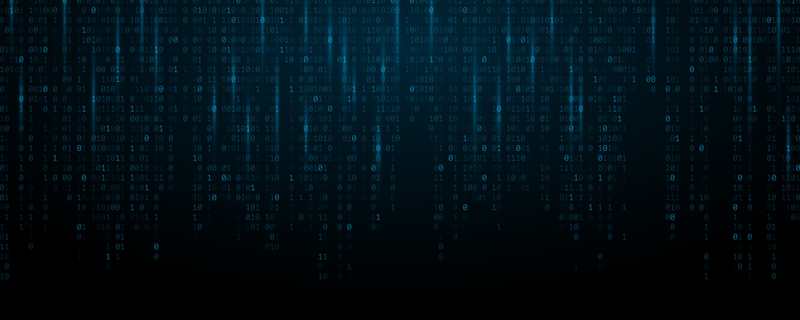 Binary data software programming code background. Random 0 and 1 numbers of program code. Digital data technology concept. Vector Illustration.